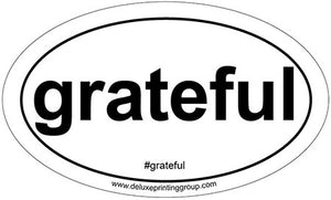 "grateful" Oval Sticker