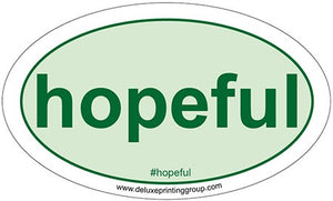 "hopeful" Oval Sticker